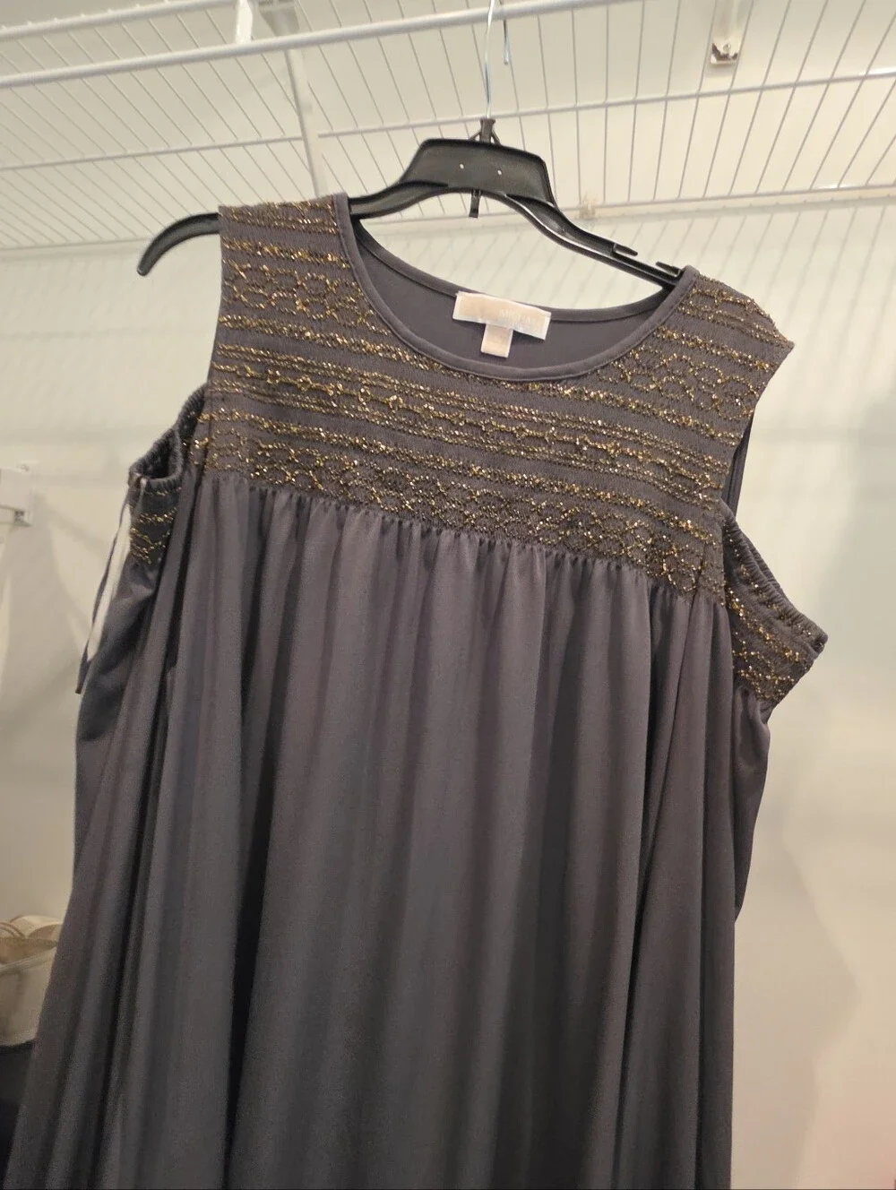Cold Shoulder Embellished Green Top